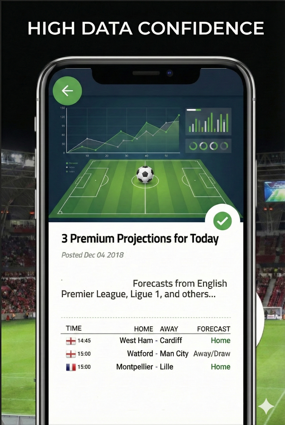 Football AI — match data screen